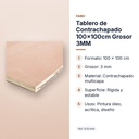 TABLERO DE CONTRACHAPADO 100×100CM GROSOR 3MM - características principales