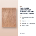TABLERO DE MARQUETERÍA 3MM 195x295MM 100% RECICLABLE - características principales