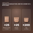 TABLERO DE MARQUETERÍA 3MM 195x295MM 100% RECICLABLE - formato de venta: paquete de 25, caja de 200