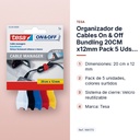 ORGANIZADOR DE CABLES ON & OFF BUNDLING 20CM X12MM PACK 5 UDS TESA - características principales