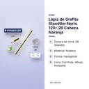 LÁPIZ DE GRAFITO STAEDTLER NORIS 120– 2B CABEZA  NARANJA - características principales