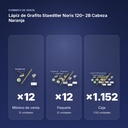 LÁPIZ DE GRAFITO STAEDTLER NORIS 120– 2B CABEZA  NARANJA - formato de venta: paquete de 12, caja de 1152