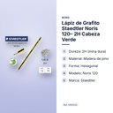 LÁPIZ DE GRAFITO STAEDTLER NORIS 120– 2H CABEZA  VERDE - características principales