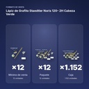 LÁPIZ DE GRAFITO STAEDTLER NORIS 120– 2H CABEZA  VERDE - formato de venta: paquete de 12, caja de 1152