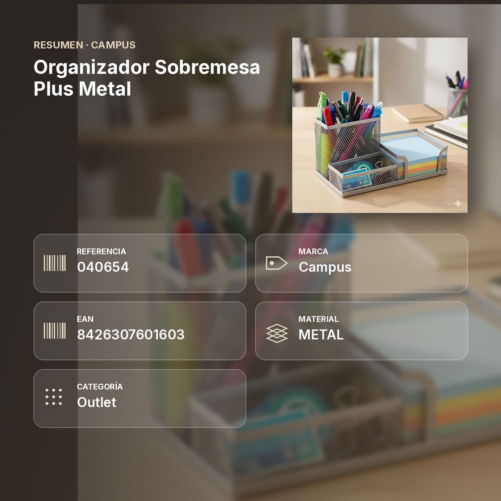 ORGANIZADOR SOBREMESA PLUS METAL - resumen de atributos