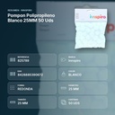 POMPON POLIPROPILENO BLANCO 25MM 50 UDS - resumen de atributos