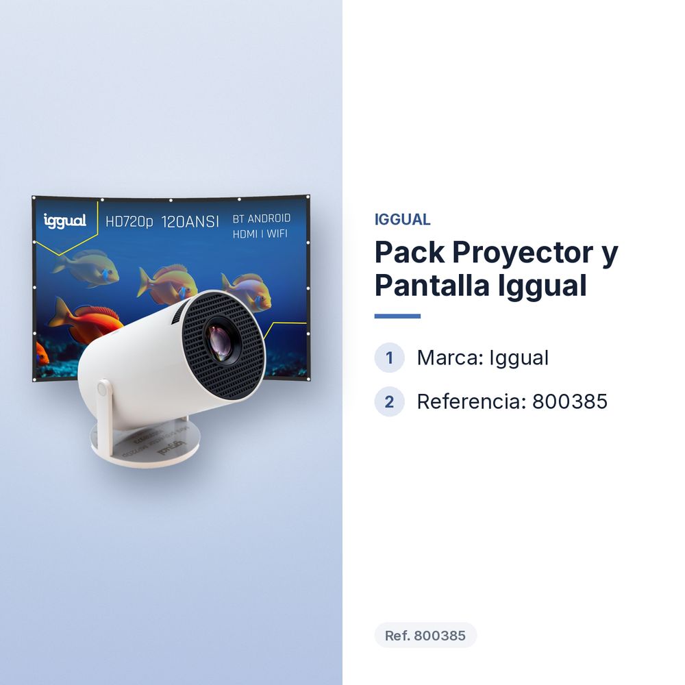 PACK PROYECTOR Y PANTALLA IGGUAL - características principales