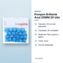 POMPON BRILLANTE AZUL 25MM 20 UDS - características principales