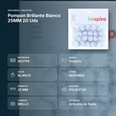 POMPON BRILLANTE BLANCO 25MM 20 UDS - resumen de atributos