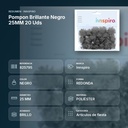 POMPON BRILLANTE NEGRO 25MM 20 UDS - resumen de atributos