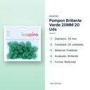 POMPON BRILLANTE VERDE 25MM 20 UDS - características principales