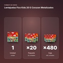 LENTEJUELAS FIXO KIDS 20 G CORAZON METALIZADOS - formato de venta: paquete de 20, caja de 480
