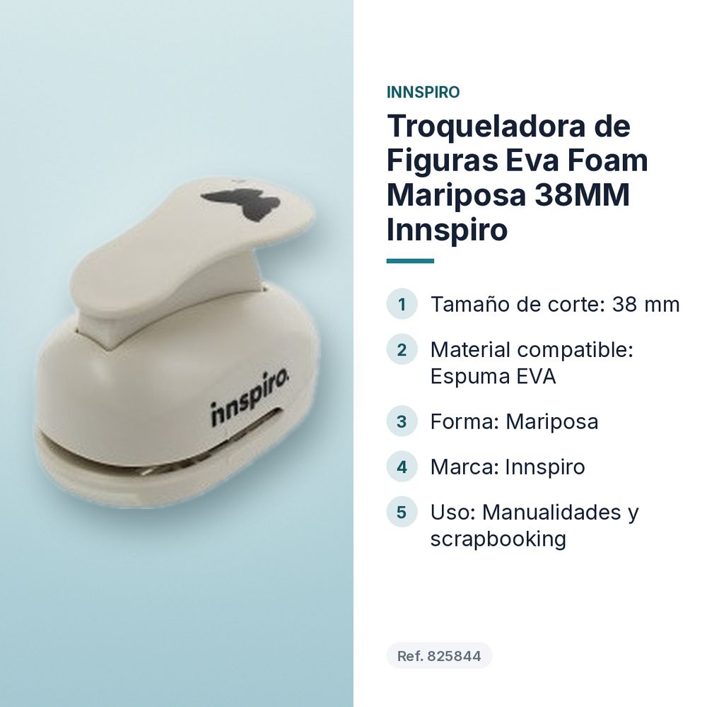 TROQUELADORA DE FIGURAS EVA FOAM MARIPOSA 38MM INNSPIRO - características principales