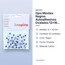 OJOS MÓVILES NEGROS AUTOADHESIVOS OVALADOS 12×16 MM 50 UNIDADES INNSPIRO - características principales