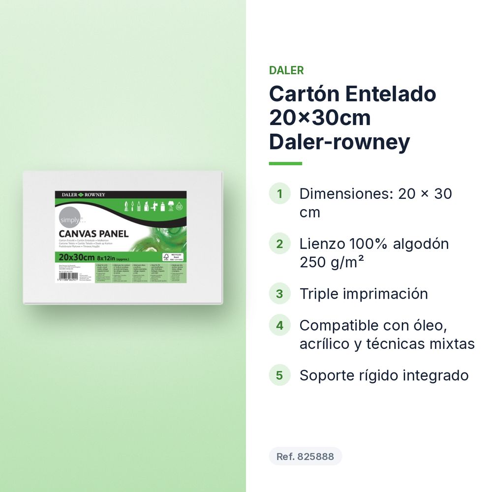 CARTÓN ENTELADO 20×30CM DALER-ROWNEY - características principales