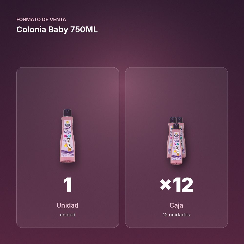 COLONIA BABY 750ML - formato de venta: caja de 12