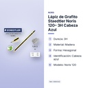 LÁPIZ DE GRAFITO STAEDTLER NORIS 120– 3H CABEZA  AZUL - características principales