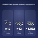 LÁPIZ DE GRAFITO STAEDTLER NORIS 120– 3H CABEZA  AZUL - formato de venta: paquete de 12, caja de 1152