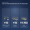 LÁPIZ DE GRAFITO STAEDTLER NORIS 120– HB CABEZA  ROJO - formato de venta: paquete de 12, caja de 1152
