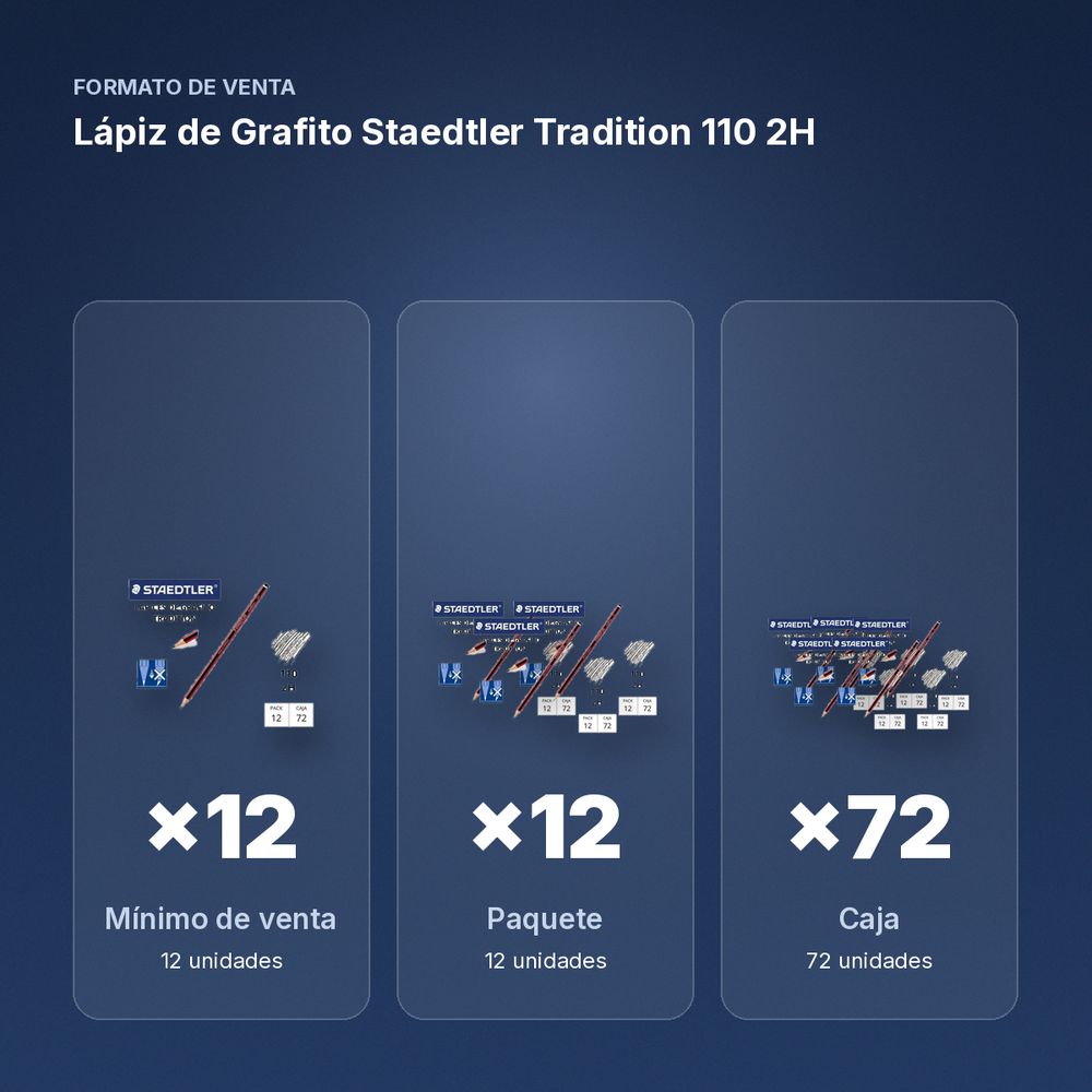 LÁPIZ DE GRAFITO STAEDTLER TRADITION 110 2H  - formato de venta: paquete de 12, caja de 72