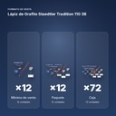 LÁPIZ DE GRAFITO STAEDTLER TRADITION 110 3B  - formato de venta: paquete de 12, caja de 72