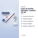 LÁPIZ DE GRAFITO STAEDTLER TRADITION 110 3H  - características principales