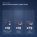 LÁPIZ DE GRAFITO STAEDTLER TRADITION 110 4B  - formato de venta: paquete de 12, caja de 72