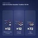 LÁPIZ DE GRAFITO STAEDTLER TRADITION 110 4H  - formato de venta: paquete de 12, caja de 72