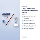 LÁPIZ DE GRAFITO STAEDTLER TRADITION 110 6B - características principales