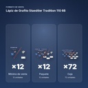 LÁPIZ DE GRAFITO STAEDTLER TRADITION 110 6B - formato de venta: paquete de 12, caja de 72