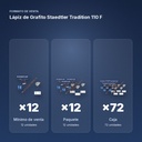 LÁPIZ DE GRAFITO STAEDTLER TRADITION 110 F  - formato de venta: paquete de 12, caja de 72