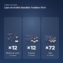 LÁPIZ DE GRAFITO STAEDTLER TRADITION 110 H  - formato de venta: paquete de 12, caja de 72