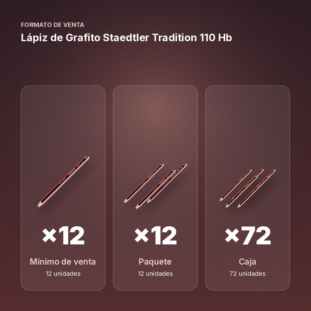 LÁPIZ DE GRAFITO STAEDTLER TRADITION 110 HB  - formato de venta: paquete de 12, caja de 72
