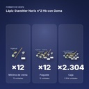 LÁPIZ STAEDTLER NORIS Nº2 HB CON GOMA - formato de venta: paquete de 12, caja de 2304