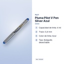 PLUMA PILOT V PEN SILVER AZUL  - características principales