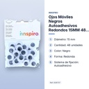 OJOS MÓVILES NEGROS AUTOADHESIVOS REDONDOS 15MM 48 UNIDADES - características principales