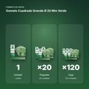  GOMETS CUADRADO GRANDE Ø 20 MM VERDE - formato de venta: paquete de 20, caja de 120