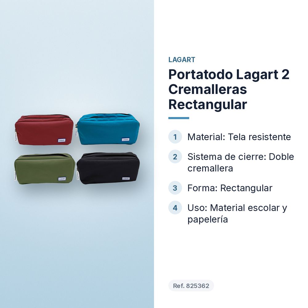 PORTATODO LAGART 2 CREMALLERAS RECTANGULAR - características principales
