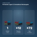 PORTATODO LAGART 2 CREMALLERAS RECTANGULAR - formato de venta: paquete de 12, caja de 72