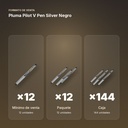 PLUMA PILOT V PEN SILVER NEGRO - formato de venta: paquete de 12, caja de 144
