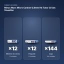 MINAS MARS MICRO CARBON 0,9MM HB TUBO 12 UDS STAEDTLER - formato de venta: paquete de 12, caja de 144