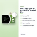 BLOC DIBUJO GOLDEN A4 135 G/M² ESPIRAL LISO - características principales