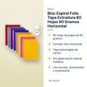 BLOC ESPIRAL FOLIO TAPA EXTRADURA 80 HOJAS 90 GRAMOS HORIZONTAL - características principales