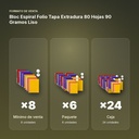 BLOC ESPIRAL FOLIO TAPA EXTRADURA 80 HOJAS 90 GRAMOS LISO - formato de venta: paquete de 6, caja de 24, palé de 1200