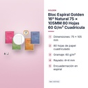 BLOC ESPIRAL GOLDEN 16º NATURAL 75 × 105MM 80 HOJAS 60 G/M² CUADRÍCULA - características principales
