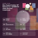 BLOC ESPIRAL GOLDEN 16º NATURAL 75 × 105MM 80 HOJAS 60 G/M² CUADRÍCULA - resumen de atributos