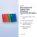 BLOC OXFORD A5 ESPIRAL TAPA EXTRADURA HORIZONTAL 80 HOJAS 90 G/M² - características principales