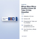 MINAS MARS MICRO GRAFITO 0,5MM  2B TUBO 12 UDS STAEDTLER - características principales