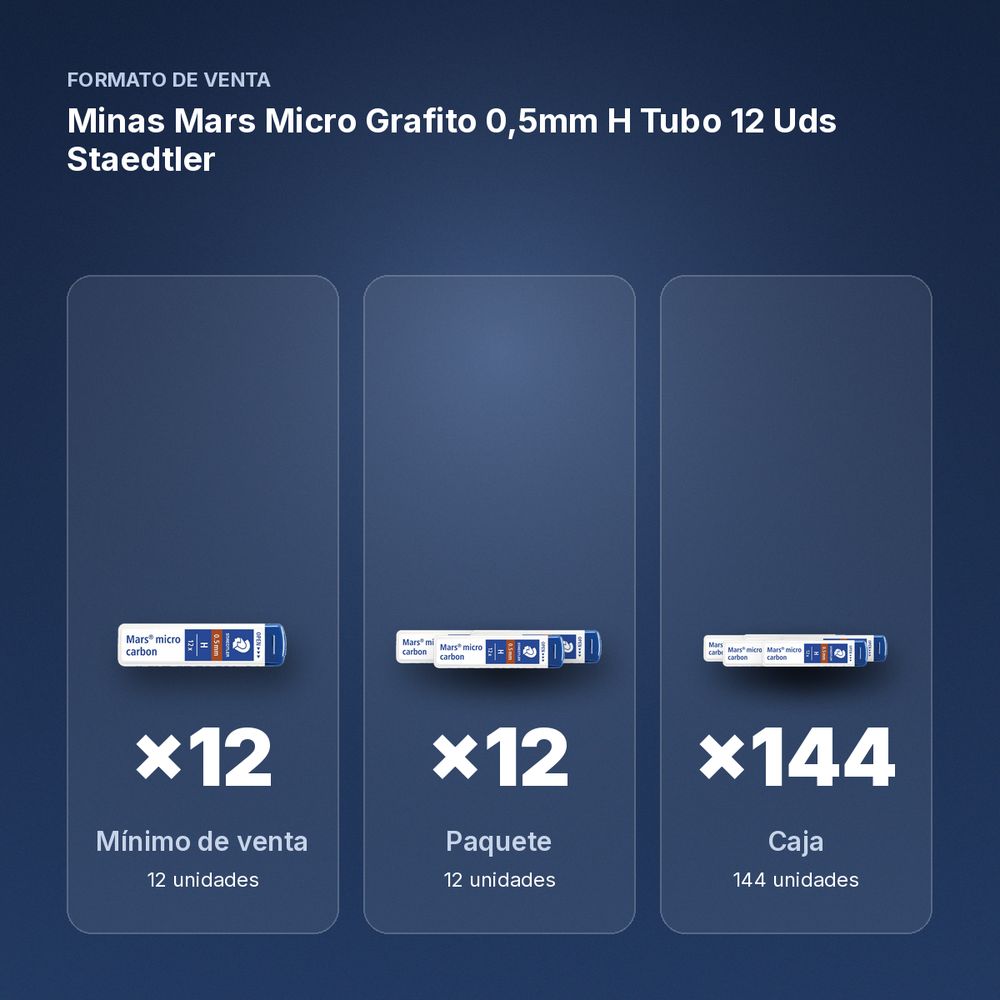MINAS MARS MICRO GRAFITO 0,5MM H TUBO 12 UDS  STAEDTLER - formato de venta: paquete de 12, caja de 144