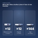 MINAS MARS MICRO GRAFITO 0,5MM H TUBO 12 UDS  STAEDTLER - formato de venta: paquete de 12, caja de 144
